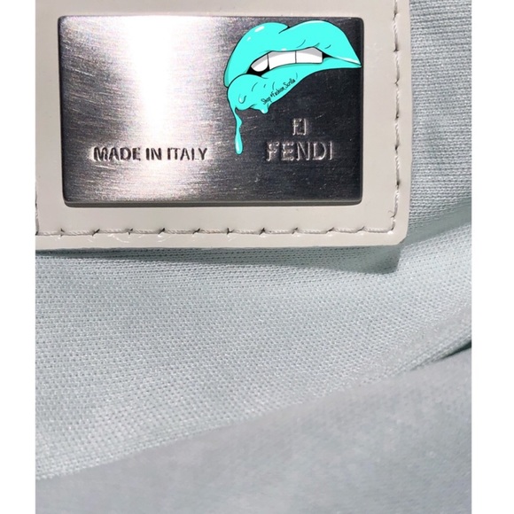 Fendi Monogram Blue Green Logo Nylon Beach Bag - Picture 9 of 11